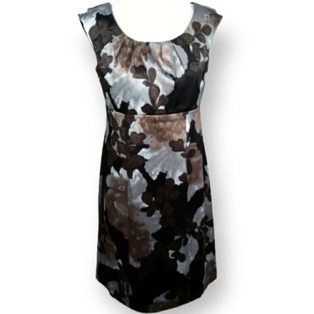 DRESSBARN BLACK & GRAY SLEEVELESS DRESS SZ.8 EUC